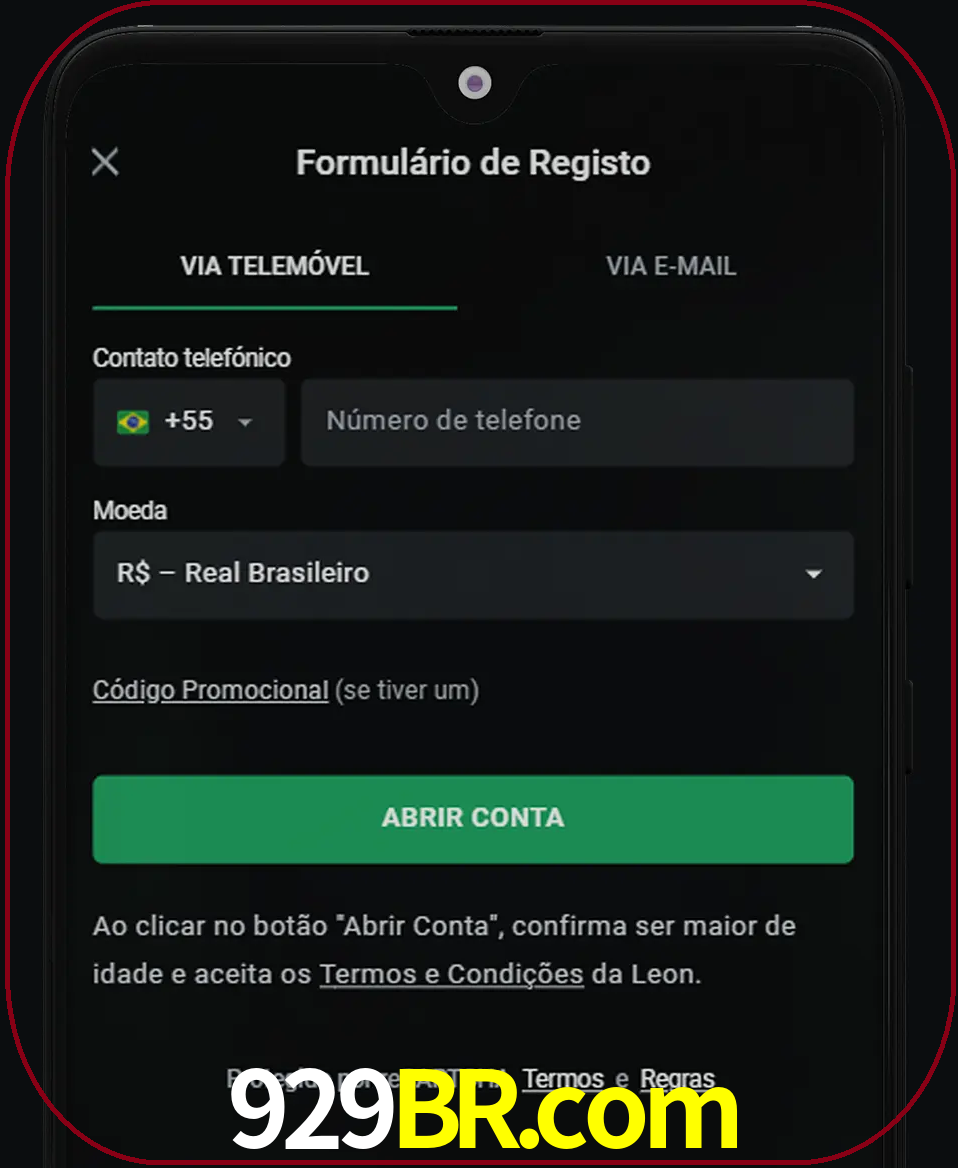 Abra o aplicativo e inicie o processo de registro.